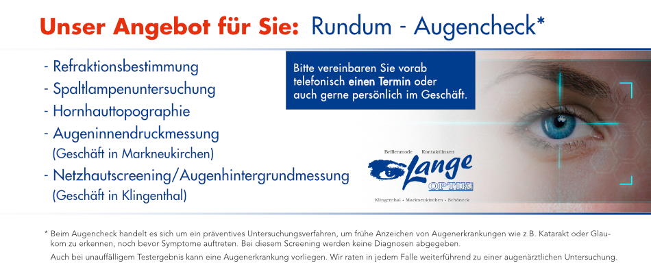 Unser Angebot für Sie: Rundum - Augencheck*